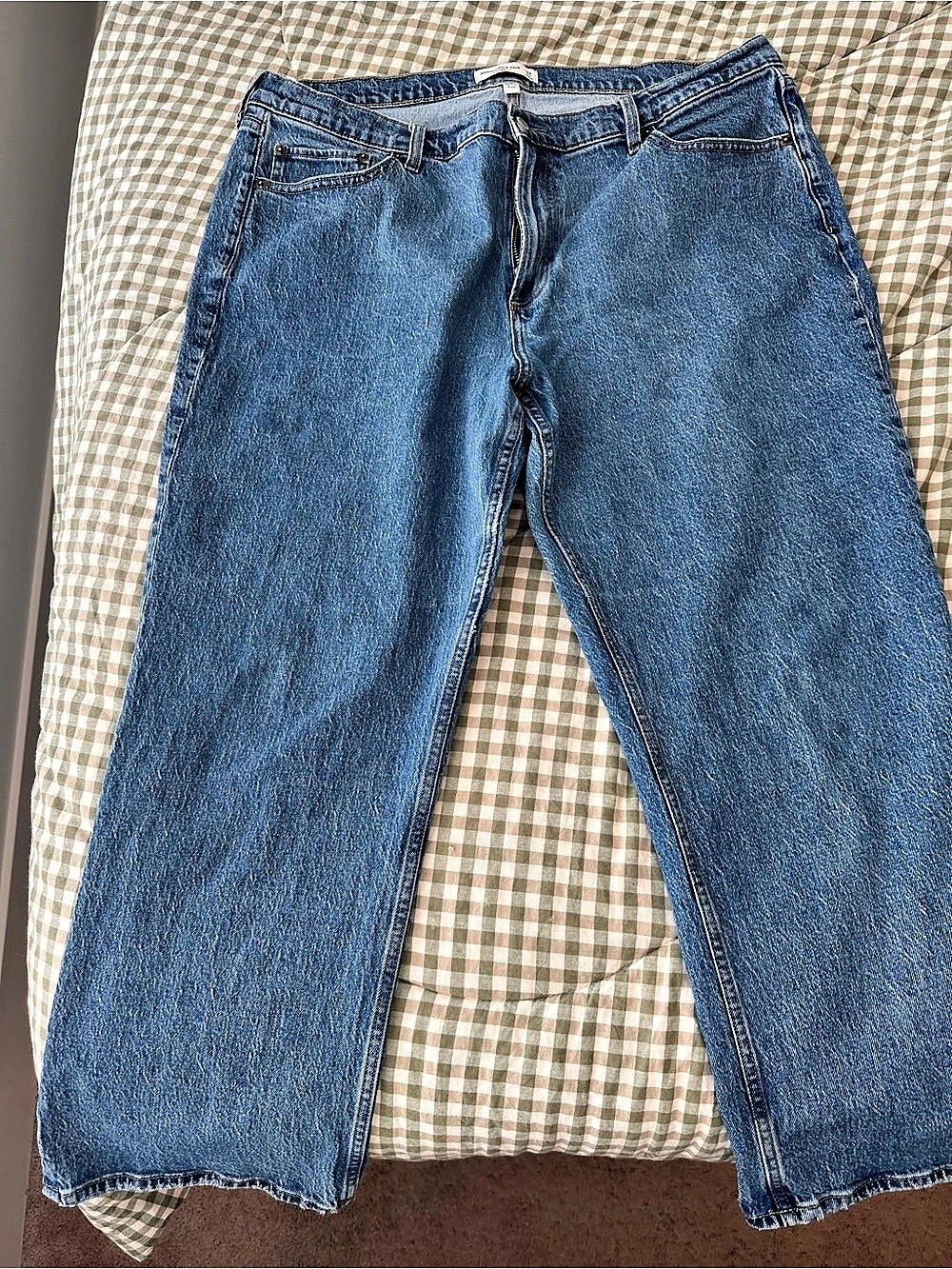 Abercrombie & Fitch Curve Love The Baggy Low Rise Jeans Blue Waist 34 SHORT